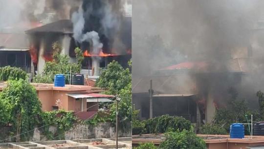धनगढी स्थित देउवा निवासमा युवाहरुले गरे आगजनी