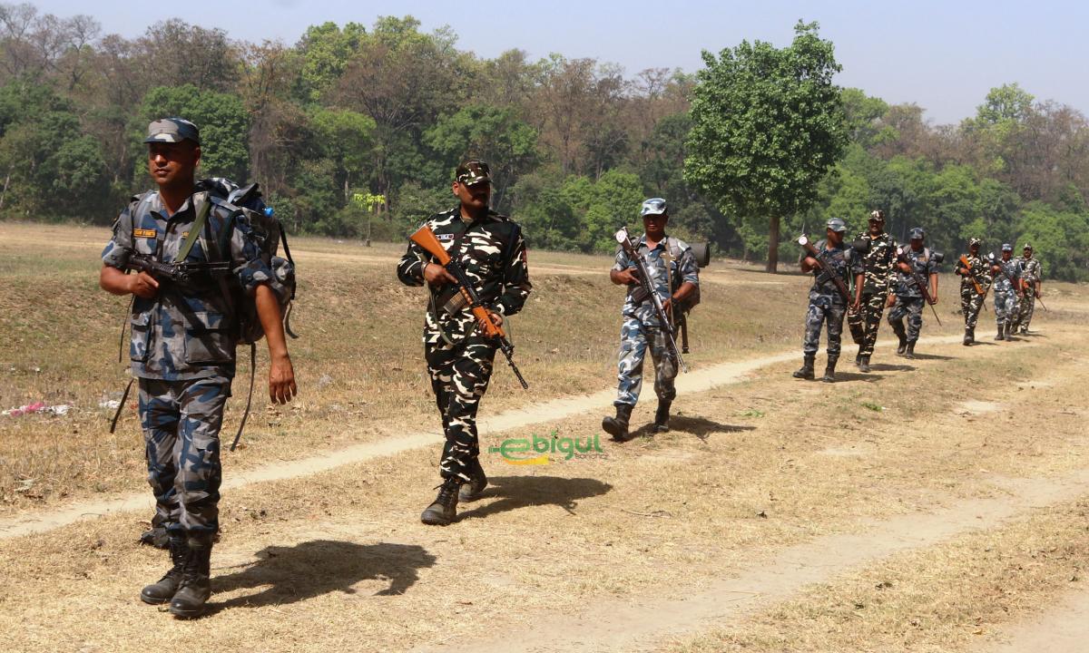 सशस्त्र प्रहरीले पैदल गस्ती सुरु